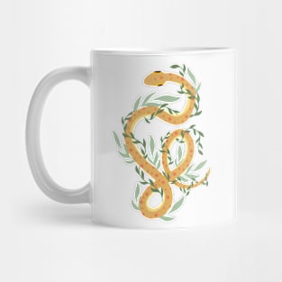 Yellow snake with leaves Mug